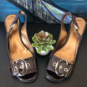 JOAN & DAVID NROWN HEELS SIZE 7.5”